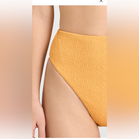NWT Mara Hoffman High Rise Yellow smocked bikini bottom - Picture 2 of 5